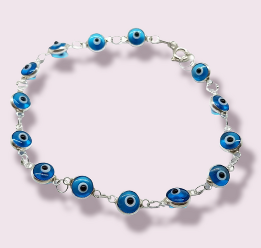 Crystal Evil Eye Charm Bracelet